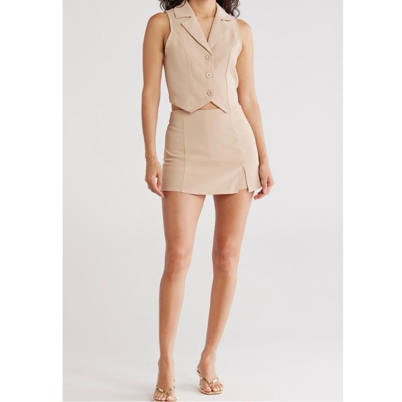Madden Girl Jackets & Blazers - MADDEN GIRL 2-Piece Notch Collar Vest
& Skort Set